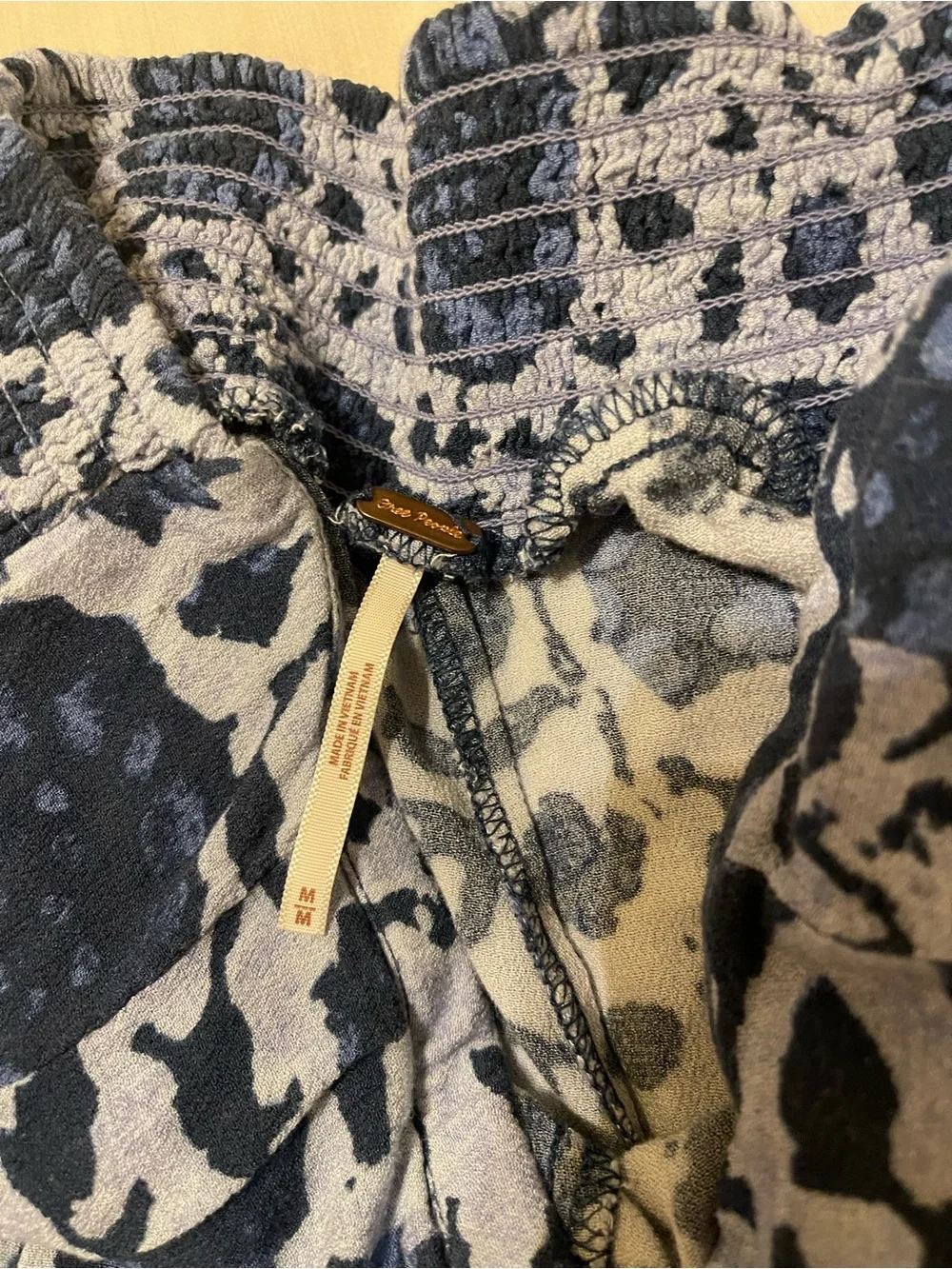 Free People Blue Floral Wide-Leg Crop Pants